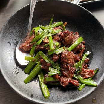 P.F. Chang's - a plate of stir fried beef and asparagus - Chinese Near Me - Eugene, Oregon P.F. Chang's - a plate of stir fried beef and asparagus - Chinese Near Me - Eugene, Oregon