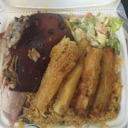 Yellow Rice w veggies, Salad, Pork, & Yuca 10$ Yellow Rice w veggies, Salad, Pork, & Yuca 10$