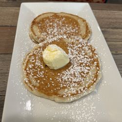 Bacon N Beanz - Two pancakes they come with the big boy breakfast serve with warm maple syrup