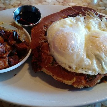 Daily Dose Old Town Bar & Grill - Chorizo & Jalapeno Corncakes with DD Hash - Breakfast & Brunch Near Me - Scottsdale, Arizona