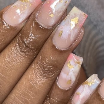 Niki Nails - Pastel Tie-Dye w/ gold flakes - Nail Technicians Near Me Niki Nails - Pastel Tie-Dye w/ gold flakes - Nail Technicians Near Me