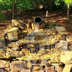 Georgia Koi & Pond - Clay pot installed