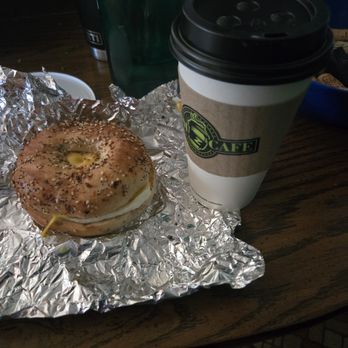 Zoom Cafe - sausage, egg and cheese on an everything bagel, and coffee - Coffee & Tea Near Me - Oakfield, New York
