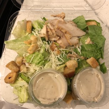 Corner Bakery Cafe - Seriously what a joke!! 3 thin slices of chicken on a Cesar Salad? wow. Major rip off - Sandwiches Near Me - Los Angeles, California