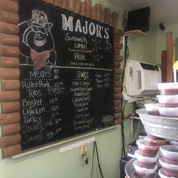 Major's Smokehouse - a menu on the wall - Smokehouse Near Me - Lynn Haven, Florida Major's Smokehouse - a menu on the wall - Smokehouse Near Me - Lynn Haven, Florida