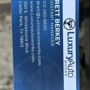 Luxury Auto Works - Cedar Park - Brett, good man. I trust him. - Auto Repair Near Me - Cedar Park, Texas Luxury Auto Works - Cedar Park - Brett, good man. I trust him. - Auto Repair Near Me - Cedar Park, Texas