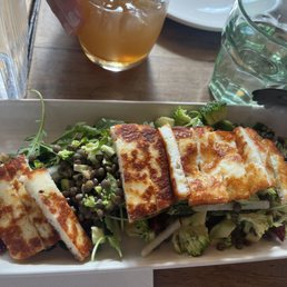 Fried Haloumi Broccoli Delicious... lentils too Fried Haloumi Broccoli Delicious... lentils too