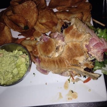 Blackie's - Ahi tuna sandwich with wasabi hummus on the side and homemade chips. YUM. There was so much tuna on it! - American Near Me - Smithfield, Rhode Island