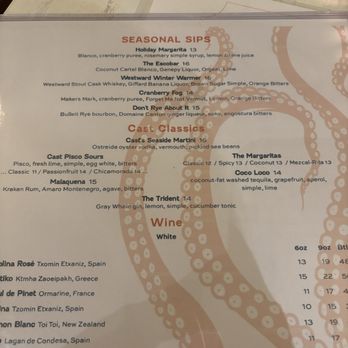 Cast Seaside Bites & Bar - menu - Cocktail Bars Near Me - Marion, Massachusetts
