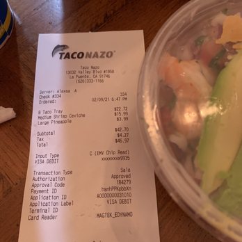 Taco Nazo - Ordered and paid for a medium ceviche, but ended up with only a small order - Tacos Near Me - La Puente, California Taco Nazo - Ordered and paid for a medium ceviche, but ended up with only a small order - Tacos Near Me - La Puente, California