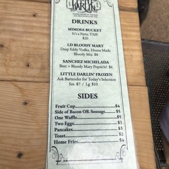 The Little Darlin' - Menu 8-2019 - American Near Me - Austin, Texas The Little Darlin' - Menu 8-2019 - American Near Me - Austin, Texas