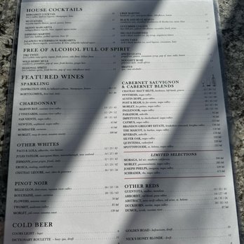 Nick's On 2nd - Cocktail menu - New American Near Me - Long Beach, California Nick's On 2nd - Cocktail menu - New American Near Me - Long Beach, California