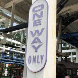 Skyride - "One Way" sign for all the patrons who think this is a round trip ride.