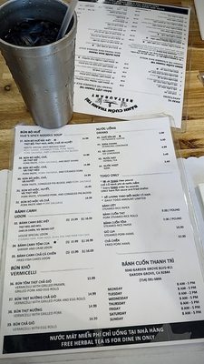 Menu photo 4 Banh Cuon Thanh Tri Garden Grove, CA