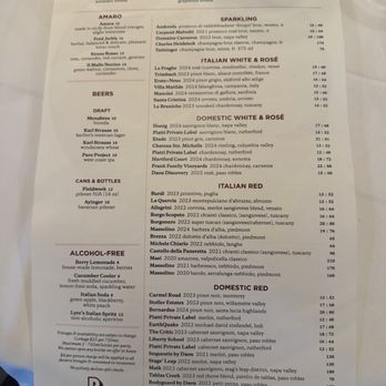 Piatti - Wine and cocktail menu - Italian Near Me - La Jolla, California