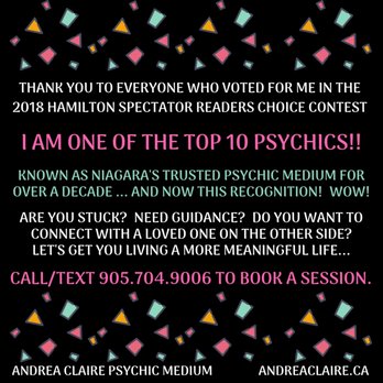 Andrea Claire - I am so touched to have been chosen one of the top 10 Psychic Mediums in the area. Thank you! - Supernatural Readings Near Me Andrea Claire - I am so touched to have been chosen one of the top 10 Psychic Mediums in the area. Thank you! - Supernatural Readings Near Me