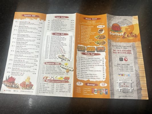 Menu photo 2 Sunset Lotus Tampa, FL