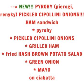 Timmy's Brown Bag - Pierogi sandwich description from Timmy's brown bag website - Sandwiches Near Me - Placerville, California