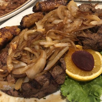 Sabor A Colombia - Bistec Encebollado con Arroz, Frijoles, Maduro y Ensalada - Steakhouses Near Me - Levittown, New York Sabor A Colombia - Bistec Encebollado con Arroz, Frijoles, Maduro y Ensalada - Steakhouses Near Me - Levittown, New York
