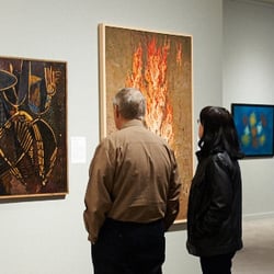 Nora Eccles Harrison Museum of Art - Visitors browse through an exhibition at the Nora Eccles Harrison Museum of Art. Image credit Andrew McAllister