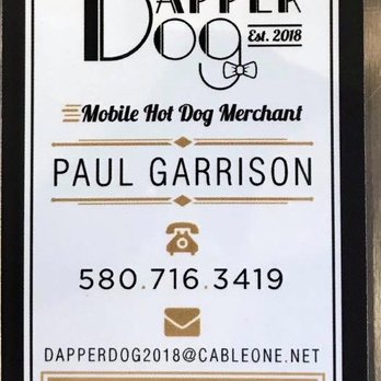 DAPPER DOG - Business card - Hot Dogs Near Me - Ponca City, Oklahoma DAPPER DOG - Business card - Hot Dogs Near Me - Ponca City, Oklahoma