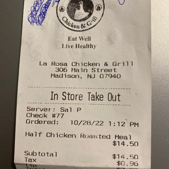 La Rosa Chicken & Grill - Madison - Overpriced - Chicken Shop Near Me - Madison, New Jersey