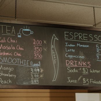 Alif Cafe - chalk board/menu - Pakistani Near Me - Glens Falls, New York