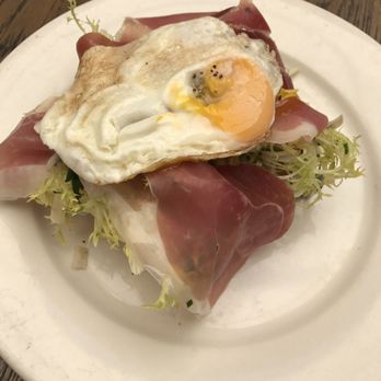 AOC - Brioche w/ greens, prosciutto, and egg - Cocktail Bars Near Me - Los Angeles, California