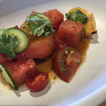 True Food Kitchen - Watermelon and Tomato Salad ($10) ~ delicious, but a small portion for the price. - Vegetarian Near Me - Pasadena, California