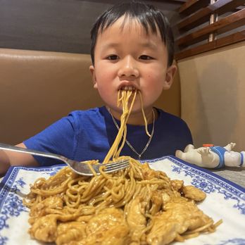 Lucky Dumpling - My son favorite dish. Stir fry chicken noodle. - Chinese Near Me - Montgomery, Texas
