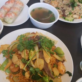 Pho 77 - Spring rolls, shrimp fried rice and house special chow main. - Vietnamese Near Me - San Bernardino, California Pho 77 - Spring rolls, shrimp fried rice and house special chow main. - Vietnamese Near Me - San Bernardino, California