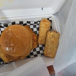 BarnYard Pimpin Scrumptious - Chicken Sandwich Cheeseburger Eggrolls