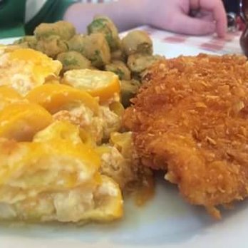 Holman Valley Steakhouse - Cornflake chicken, fried okra, and an absolutely amazing squash casserole (don't miss out on this one, it's a must have side!) - Steakhouses Near Me - La Grange, Texas