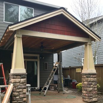 Regional Improvements - Built patio cover with wood ceiling - General Contractors Near Me - Fletcher, North Carolina