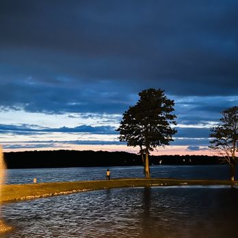 Rick's Café Boatyard - a fountain at dusk - American Near Me - Indianapolis, Indiana Rick's Café Boatyard - a fountain at dusk - American Near Me - Indianapolis, Indiana