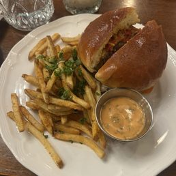 Bodega burger with fries