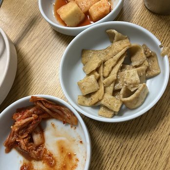 Sisters Dumpling - All the banchan! (I ate most of the Kim chee before I remembered to take the photo...) - Korean Near Me - Los Angeles, California Sisters Dumpling - All the banchan! (I ate most of the Kim chee before I remembered to take the photo...) - Korean Near Me - Los Angeles, California