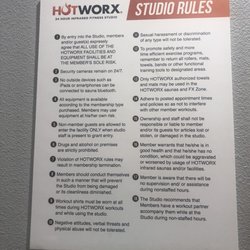 Studio rules sign. Basically: don't be an asshat.