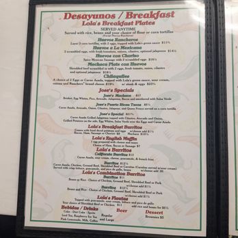 Lola's Kitchen - Breakfast served anytime plus burritos - Mexican Near Me - Barstow, California