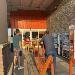 The Home Depot - This is the line of people waiting at 8:05 on a Sunday because the Home Depot workers are late again
