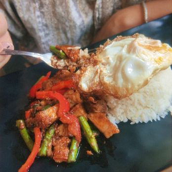 Khao Nom - Crispy Pork Prik King over Rice - Desserts Near Me - Elmhurst, New York