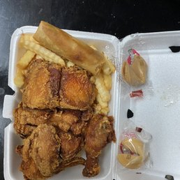Fried 1/2 Chicken, French Fries and Spring Roll