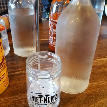 Viet-Nomz - Bottles of water with branded Mason jars. Cute! - Vietnamese Near Me - Winter Park, Florida Viet-Nomz - Bottles of water with branded Mason jars. Cute! - Vietnamese Near Me - Winter Park, Florida