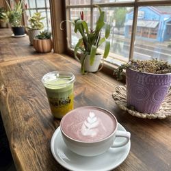 Mango Matcha + Dirty Ube Latte
