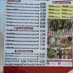La Reyna - Updated menu
