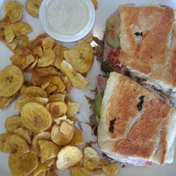Azucar - Cuban sandwich with plantain chips and mojo de ajo - Bakeries Near Me - Ocean Beach, California Azucar - Cuban sandwich with plantain chips and mojo de ajo - Bakeries Near Me - Ocean Beach, California