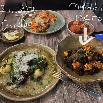 Esther's Kitchen - Ricotta Gnuddi, Mafaldine Nero, Spaghetti and Meatballs. - Italian Near Me - Las Vegas, Nevada