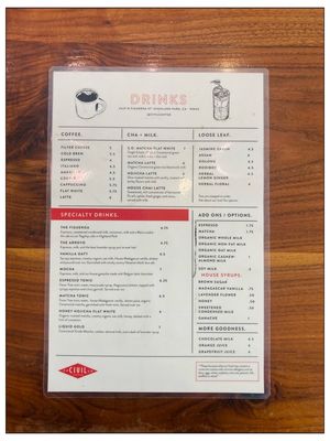 Menu photo 8 Civil Coffee Los Angeles, CA