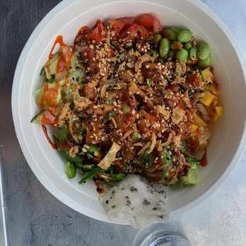 Pokebap - a bowl of food and a bottle of water - Salad Near Me - Dublin, Ohio Pokebap - a bowl of food and a bottle of water - Salad Near Me - Dublin, Ohio