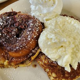 Pan seared sticky bun! The white cream was too sweet but the crispy bun was 10 out of 10! Pan seared sticky bun! The white cream was too sweet but the crispy bun was 10 out of 10!
